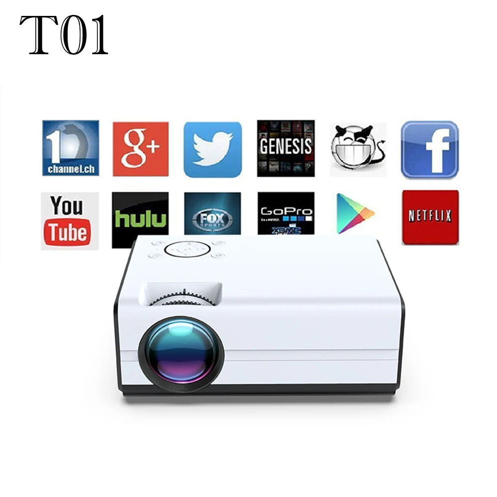 T01/T01A Android 9.0 HD Projector 5G WiFi Portable Mini Native 1280x720P Smartphone LED Video player
T01/T01A Android 9.0 HD Projector 5G WiFi Portable Mini Native 1280x720P Smartphone LED Video player