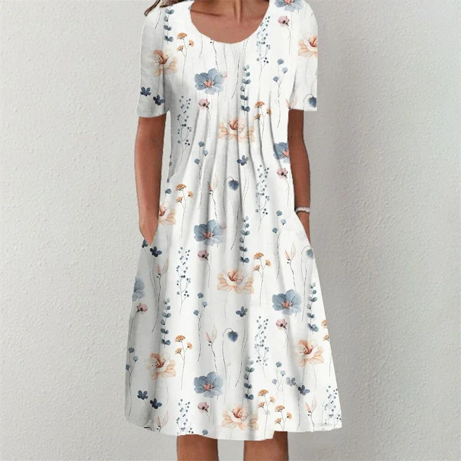Elegant Dress Women Casual Temperament Dress Women Short Sleeves Loose Dresses Weekend Holiday
Elegant Dress Women Casual Temperament Dress Women Short Sleeves Loose Dresses Weekend Holiday
