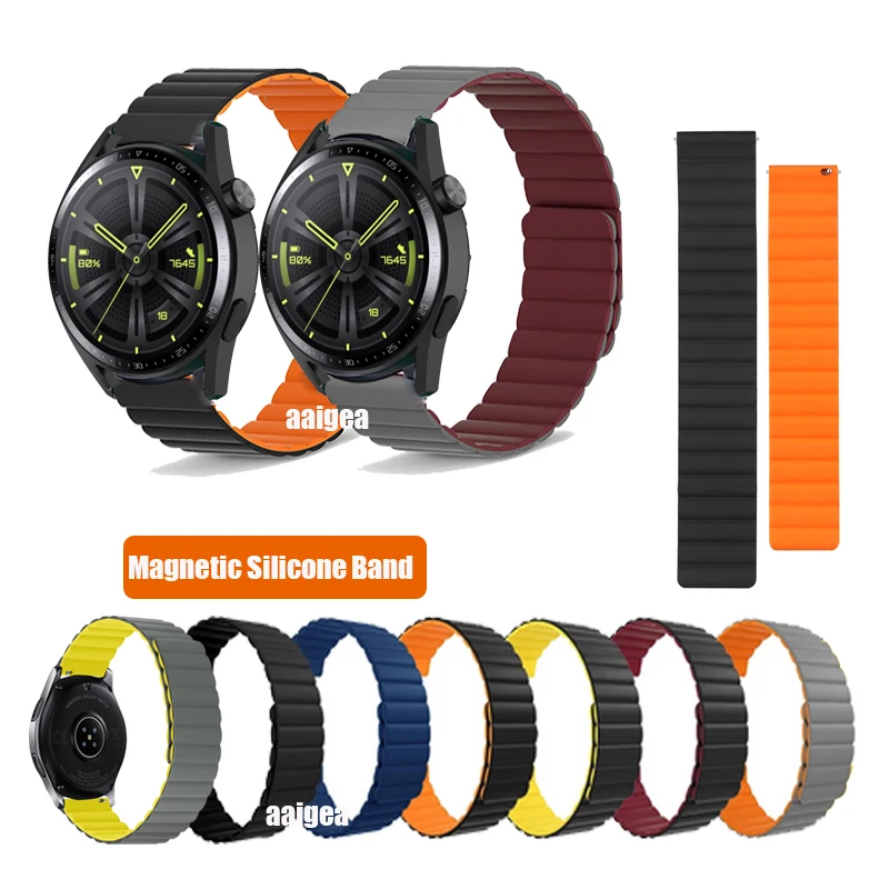 

20mm 22mm Magnetic Loop Silicone Strap Band For Huawei Watch GT4 GT3 SE GT2 42mm 46mm 2e GT 2 Pro for Amazfit Bip 3 5 GTR 2 3 4