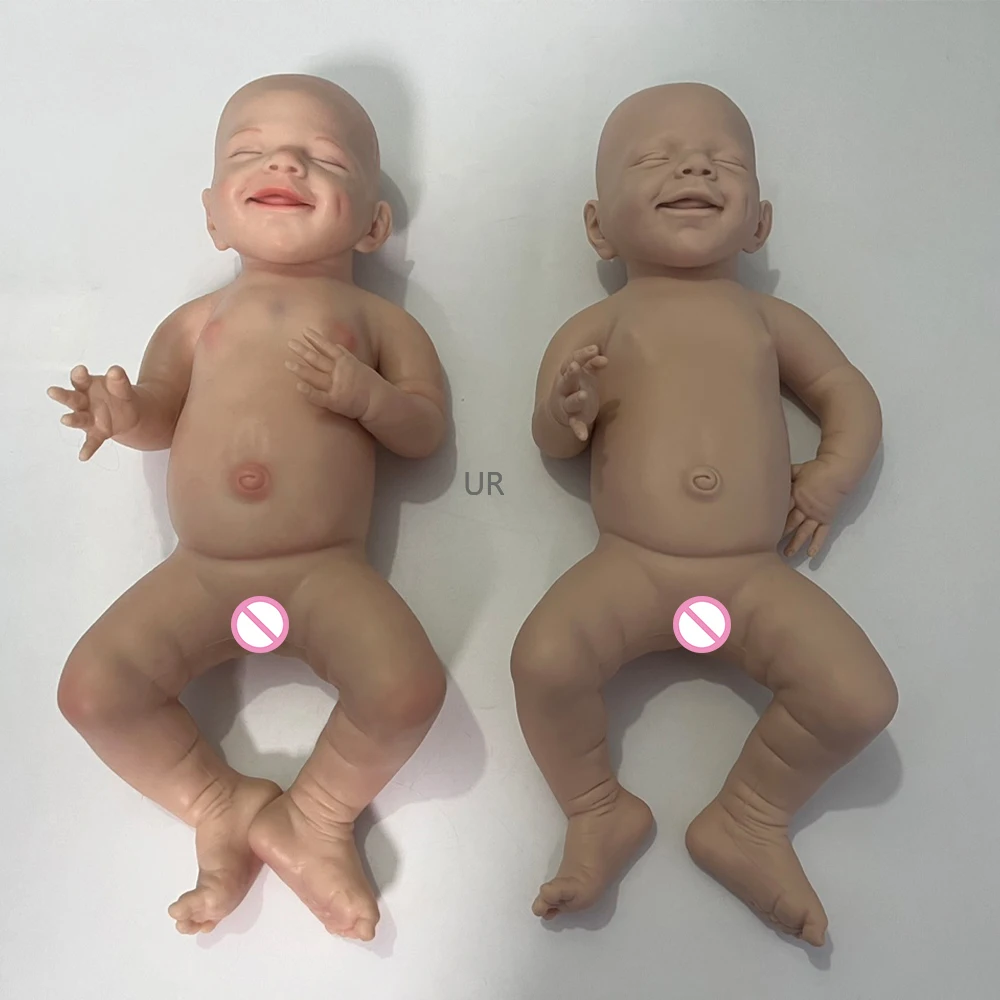 

Unpainted 2.8Kg 6.1Lbs Smiley Soft 18inch Full Solid Silicone Sleepy Closed Eyes Reborn Baby Girl Doll Newborn Infant Toy