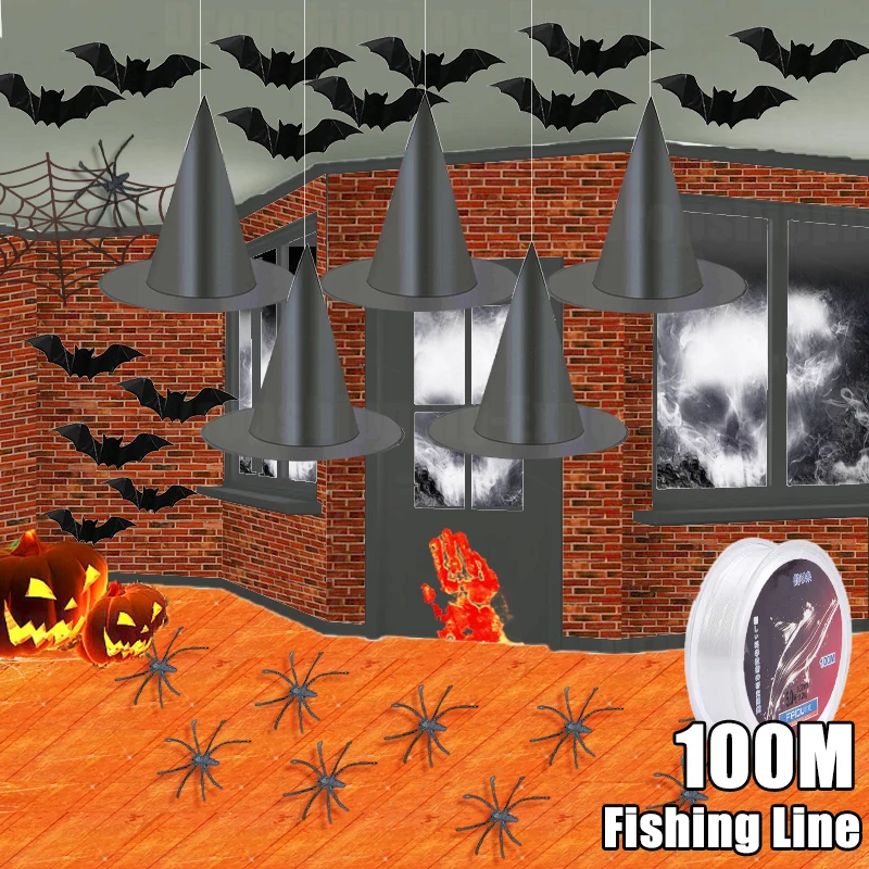 Halloween Witch Hat Decoration Supplies Indoor Outdoor Hanging Ornament With Bat Spider Web Party Prom Festival Dress Up Decor 
Halloween Witch Hat Decoration Supplies Indoor Outdoor Hanging Ornament With Bat Spider Web Party Prom Festival Dress Up Decor