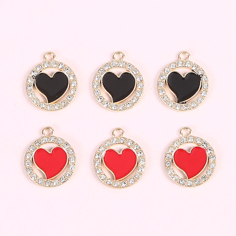 10pcs black and red love enamel alloy charms, couple necklace keychains charms for jewelry making, wholesale jewelry materials
10pcs black and red love enamel alloy charms, couple necklace keychains charms for jewelry making, wholesale jewelry materials