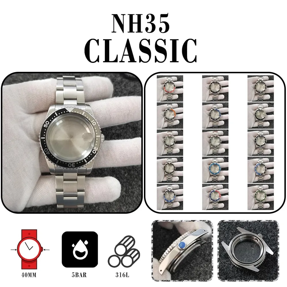 316L stainless steel case + 40mm acrylic Mongol for NH35/NH36/4R movements
316L stainless steel case + 40mm acrylic Mongol for NH35/NH36/4R movements