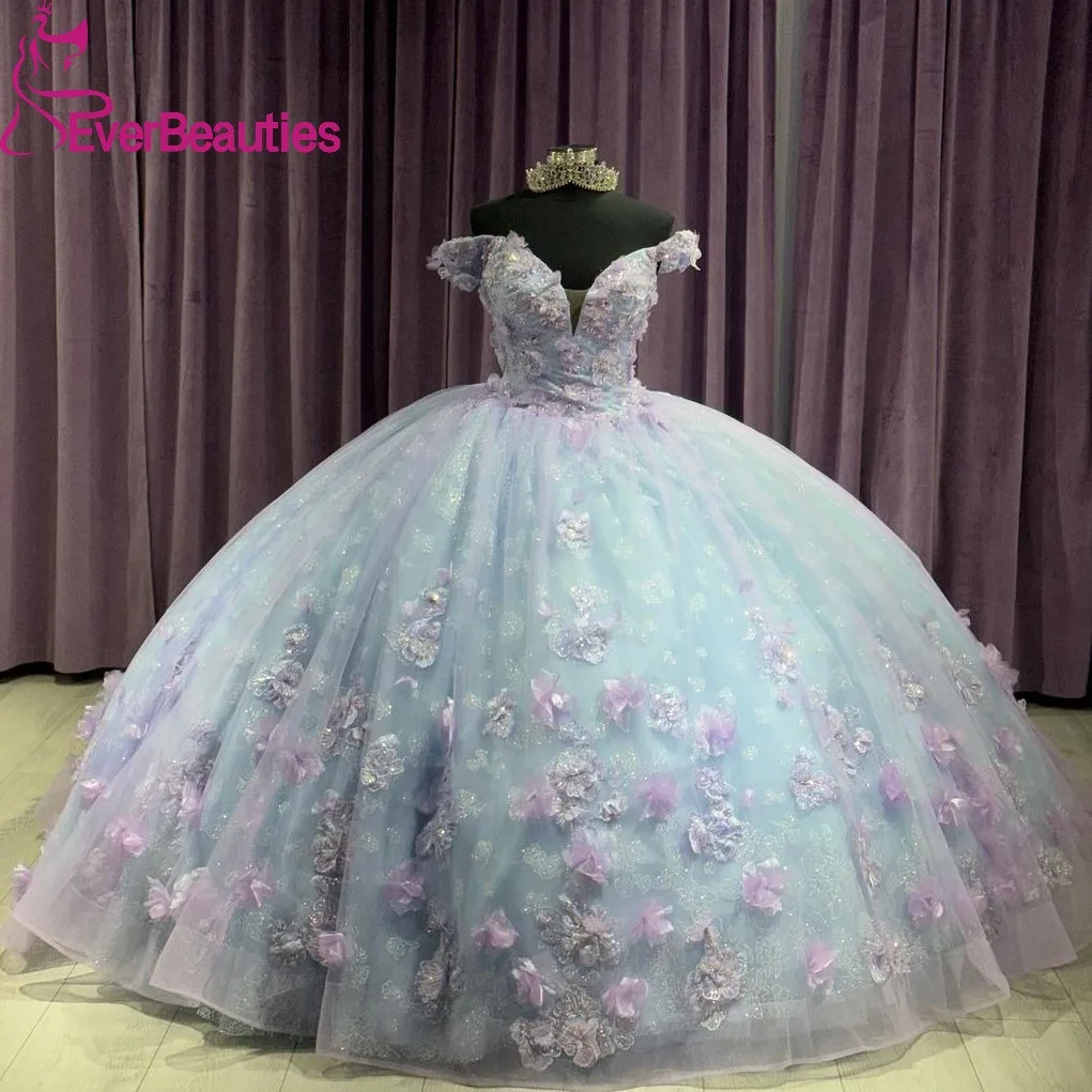Off Shoulder Quinceanera Dresses Ball Gown Tulle 3D Flowers Vestidos De 15 Quinceañera Sweet 16 Party Dresses for Women
Off Shoulder Quinceanera Dresses Ball Gown Tulle 3D Flowers Vestidos De 15 Quinceañera Sweet 16 Party Dresses for Women