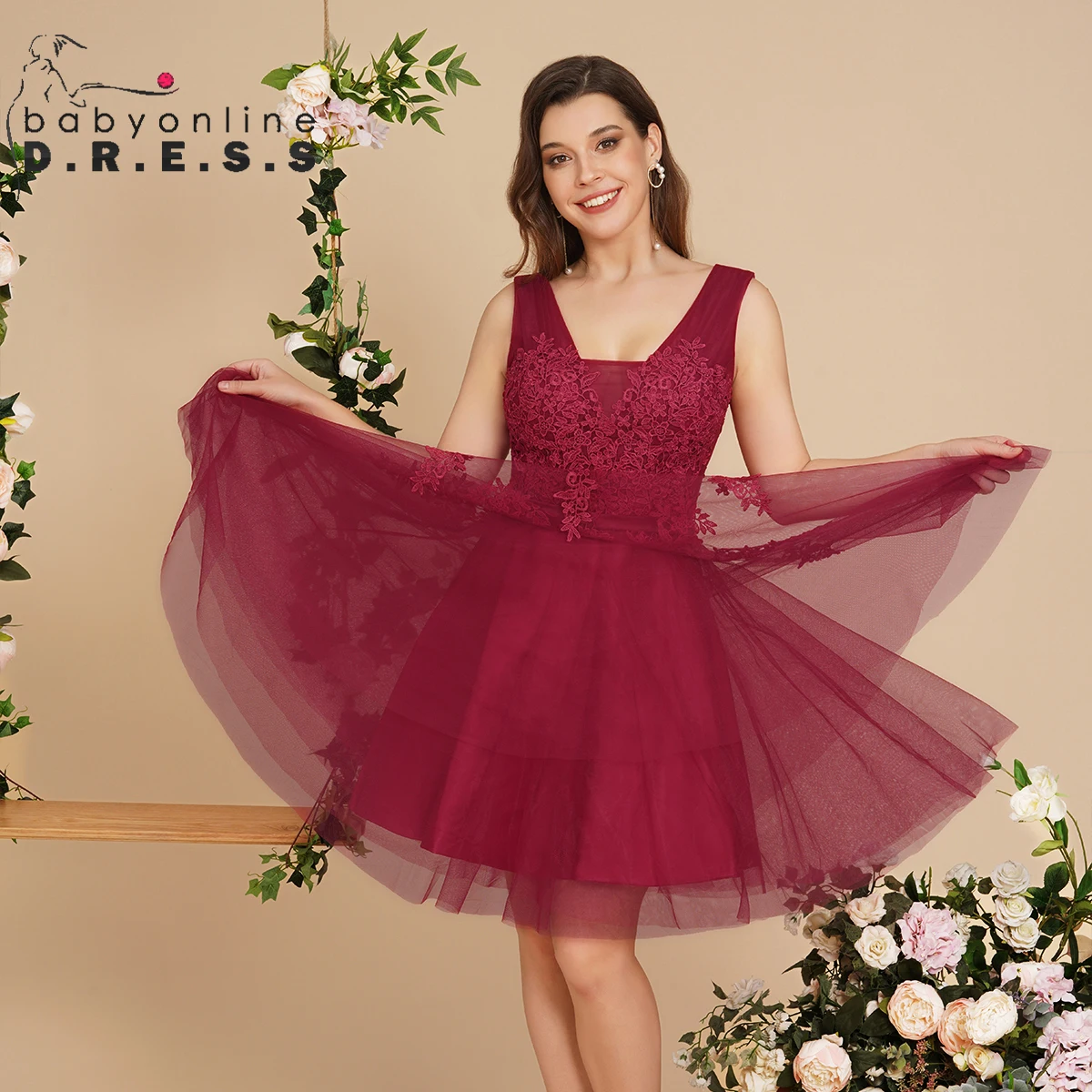 BABYONLINE Short Gauze Bridesmaid Dress Flower Appqulies Top Tulle Skirt Embroidered Floral A Line Gown Wedding Party שמלות שושב
BABYONLINE Short Gauze Bridesmaid Dress Flower Appqulies Top Tulle Skirt Embroidered Floral A Line Gown Wedding Party שמלות שושב