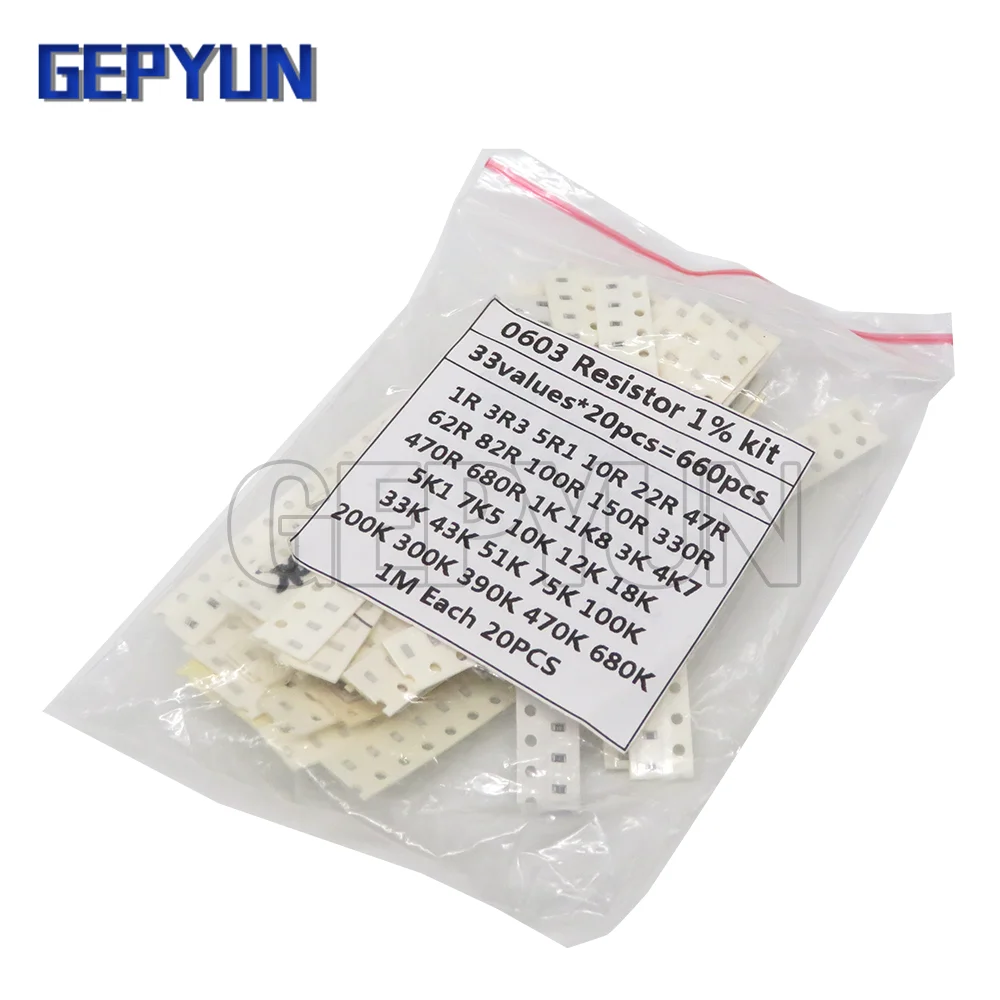 Комплект резисторов 660 SMD, 0603 шт., набор в ассортименте, 1 ОМ-1 Ом, 1%, 33 значения, 20 шт. = 660 шт., набор образцов
Комплект резисторов 660 SMD, 0603 шт., набор в ассортименте, 1 ОМ-1 Ом, 1%, 33 значения, 20 шт. = 660 шт., набор образцов