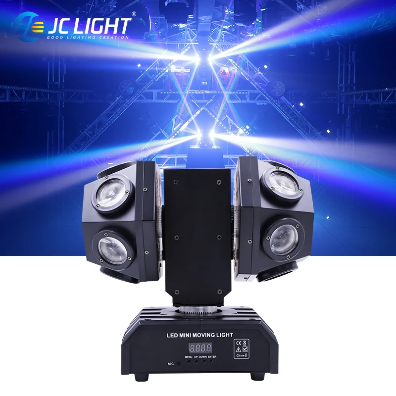 

JC Light Double Moving heads Laser Lights Beam 4in1 Rgbw Led 12pcs *10w Stage Dj Disco Double Arms Led Rotation Dj Beam Light