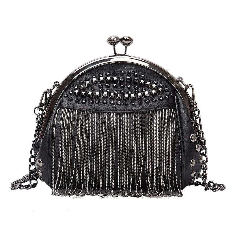 Vintage Purse Shell Evening Kisslock Purse and Handbag PU Leather Rivet Tassel Clip On Bag 23KSBG72
Vintage Purse Shell Evening Kisslock Purse and Handbag PU Leather Rivet Tassel Clip On Bag 23KSBG72