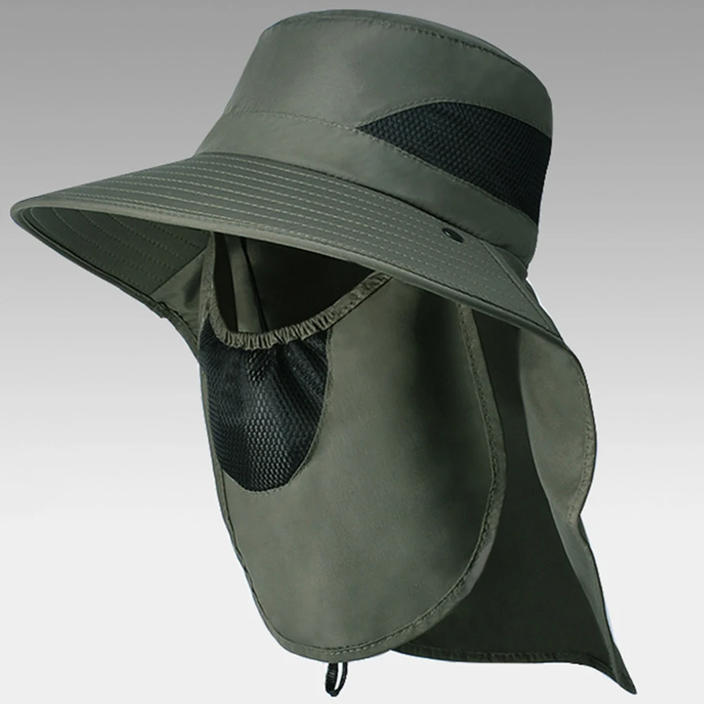 

Fisherman Hat Sun Protection Hat For Spring And Summer Large Brim Shawl Bucket Cap Men's Face-Covering Hat For Outdoor Fishing