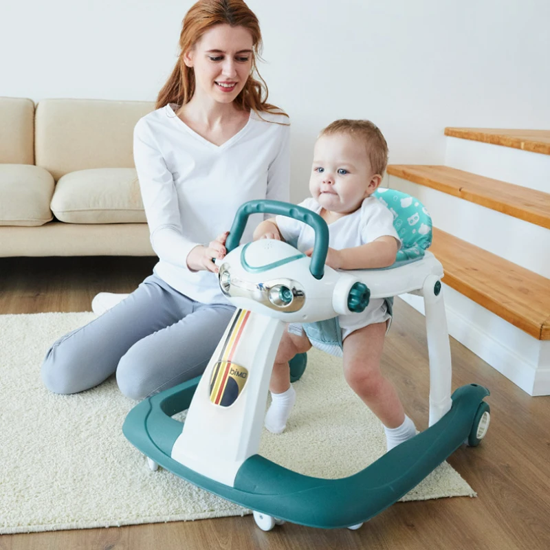 

U-shaped Design Baby Walkers Anti-O-leg Anti-rollover Multi-functional Baby carriage Early Education Music Box Can Sit Handcart
