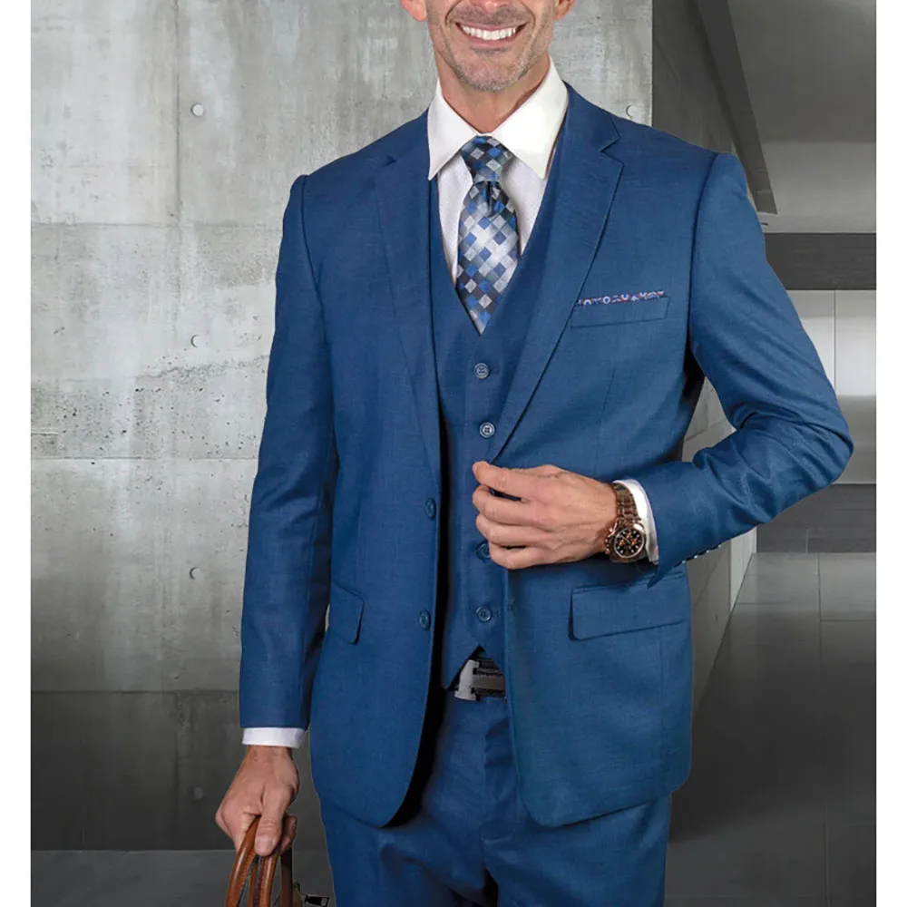 

Slim Fit High Quality Men Suits Formal Single Breasted Notch Lapel Regular Length Blazer ;uxury 3 Piece Jacket Pants Vest Terno