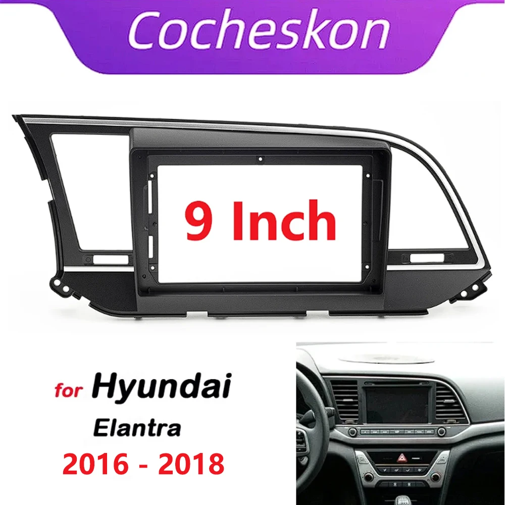

2 Din 9 дюймов Автомобильный радиоприемник установка DVD GPS Mp5 пластиковая панель Рамка для Hyundai Elantra LHD 2016 - 2018 комплект крепления для приборной панели