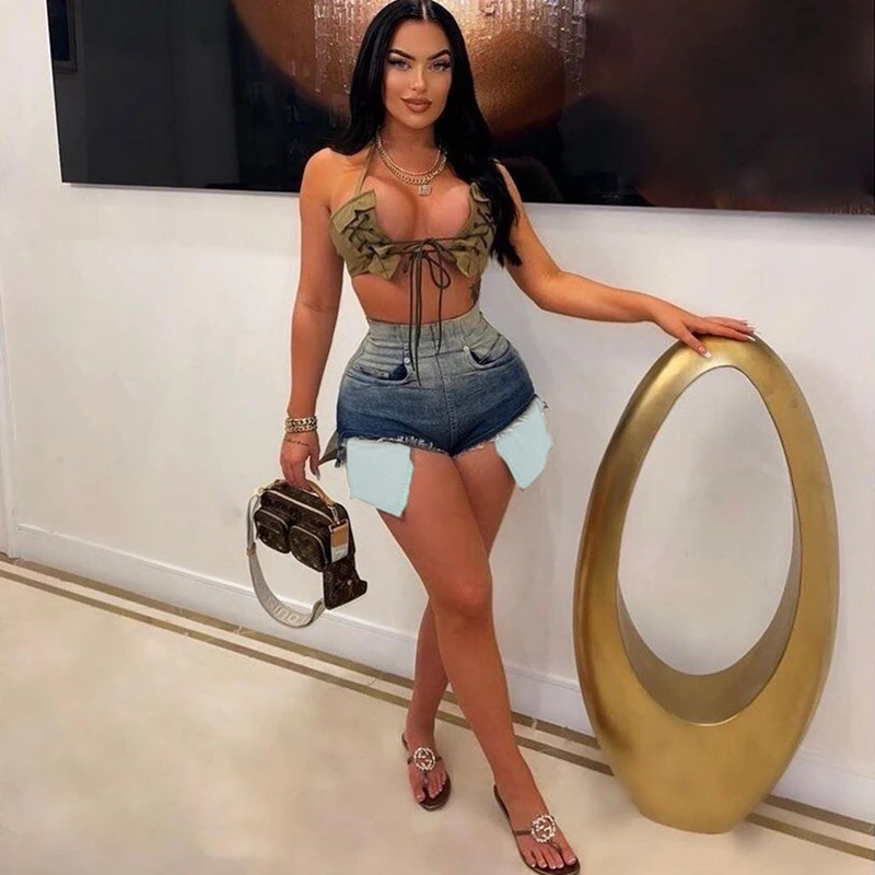 Gradient Denim Shorts For Women Summer 2023 High Waist Pockets Retro Casual Jeans Booty Trousers Y2K Style Streetwear Bottoms
Gradient Denim Shorts For Women Summer 2023 High Waist Pockets Retro Casual Jeans Booty Trousers Y2K Style Streetwear Bottoms