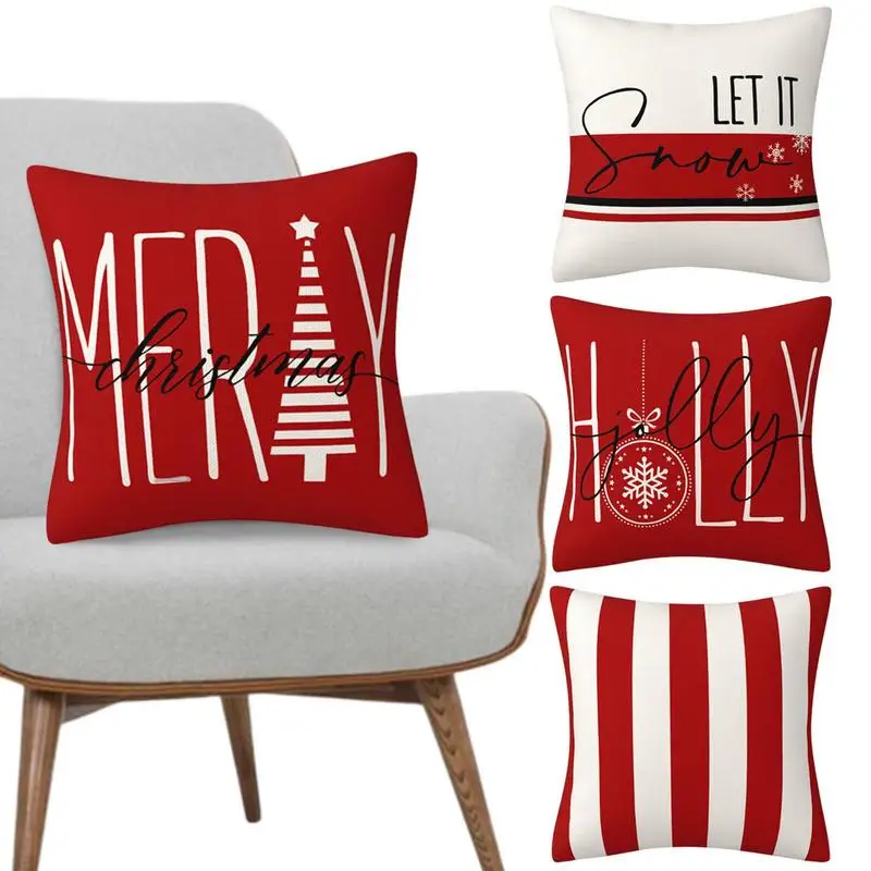 4pcs Christmas Throw Square Shape Pillow Covers Set Rustic Throw For Sofa Couch Cushion Case Winter Christmas Decorations
4pcs Christmas Throw Square Shape Pillow Covers Set Rustic Throw For Sofa Couch Cushion Case Winter Christmas Decorations