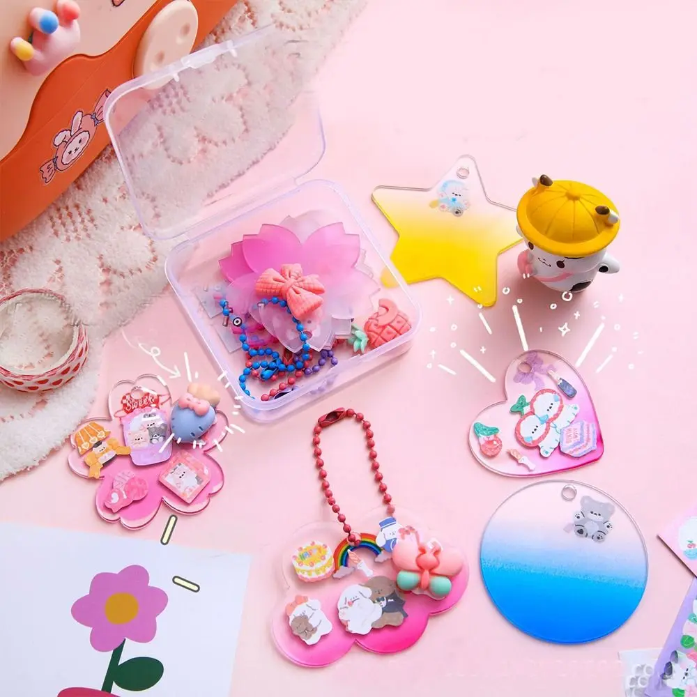 

Children's Toy Scrapbooking Hand Account Acrylic DIY Photocard Holder Photo Pendant Photo Display Goo Card Keychain Set