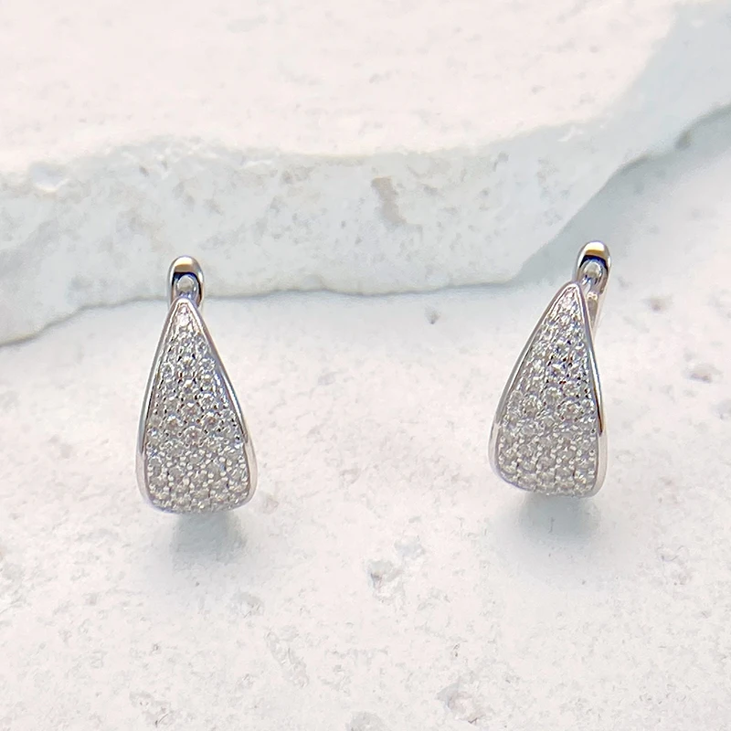 NeeTim Full D Color Moissanite Earrings 925 Sterling Silver for Women GRA Lab Diamond Plated White Gold Earrings Wedding Jewelry 19 S4848a347327841f8b6e1579ac262675e7