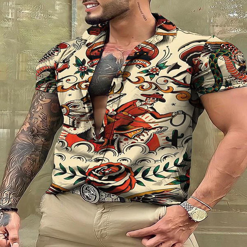 Men's Vintage Shirts 2023 Spring Summer Casual Short Sleeve Button Lapel Loose Shirt For Men Clothes Fashion Graphic Print Tops
Men's Vintage Shirts 2023 Spring Summer Casual Short Sleeve Button Lapel Loose Shirt For Men Clothes Fashion Graphic Print Tops