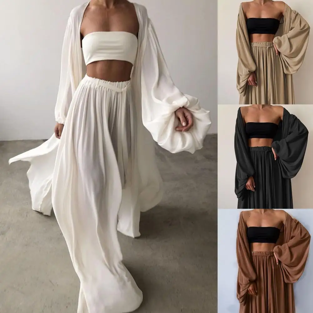3 Pcs/Set Women Autumn Women Sexy Off Shoulder Crop Tops And Long Pants Lantern Sleeves Wide Leg Autumn Homesuit Casual Ladies
3 Pcs/Set Women Autumn Women Sexy Off Shoulder Crop Tops And Long Pants Lantern Sleeves Wide Leg Autumn Homesuit Casual Ladies