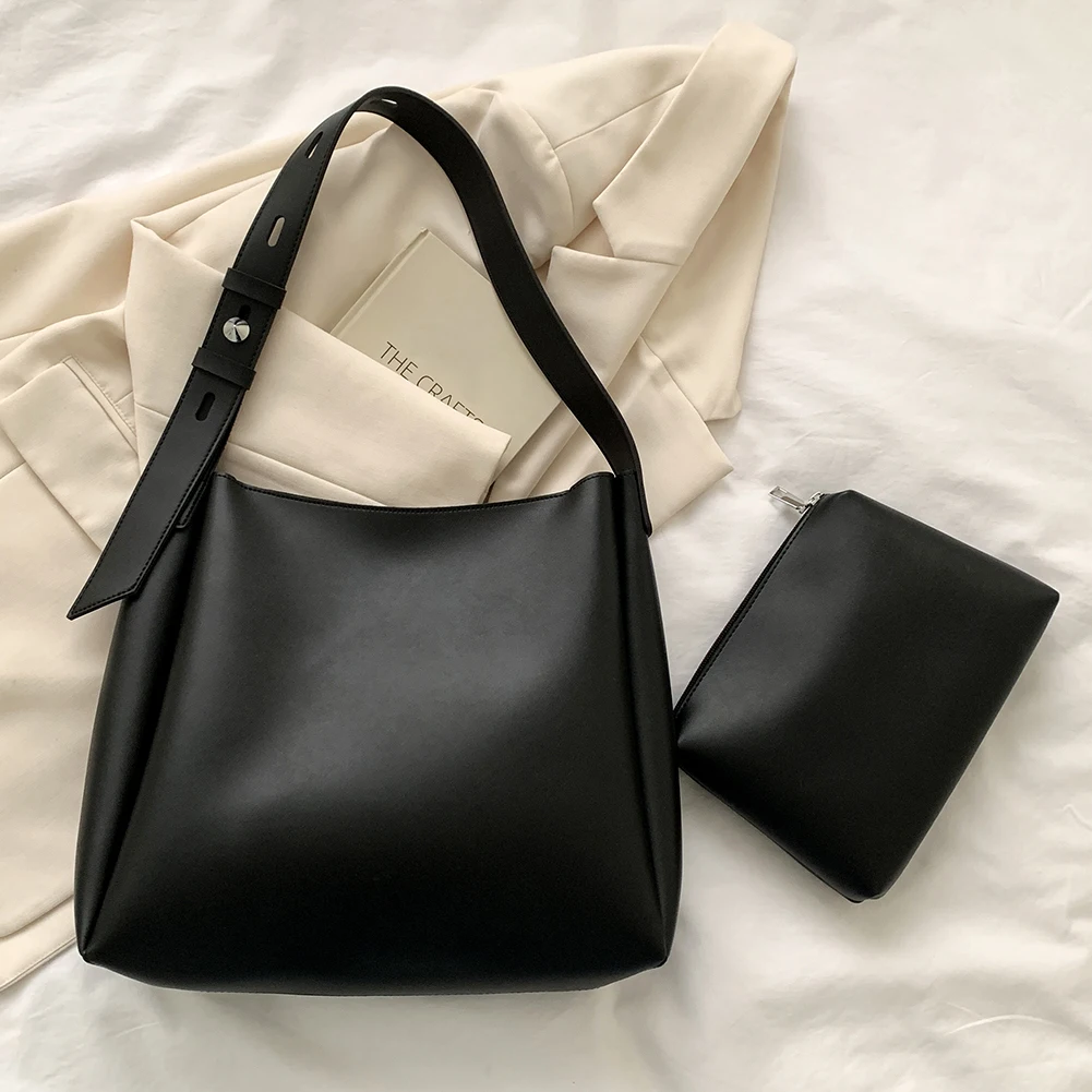 

Leather Composite Bag Women Large Capacity Shoulder Bag and Purse Set Versatile Satchel Hobo Bag Vintage Tote Commuting Bag