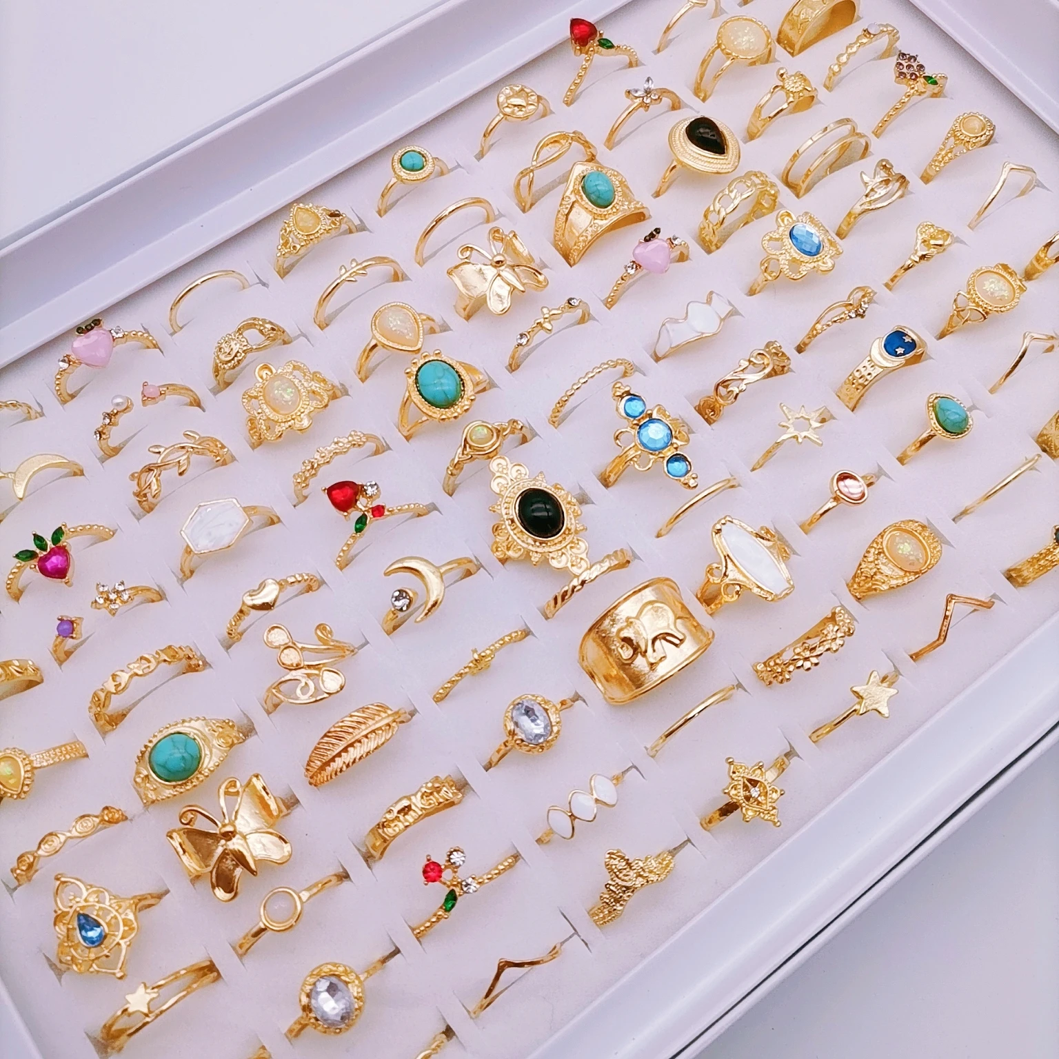 100pcs/Lot Gem Jewelry Rings for Women Vintage Gift Accessories Bohemian Couple Finger Ring Love Wedding Party Set Mix New
100pcs/Lot Gem Jewelry Rings for Women Vintage Gift Accessories Bohemian Couple Finger Ring Love Wedding Party Set Mix New