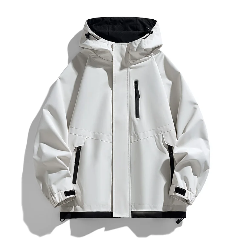

Японская ветрозащитная куртка на молнии 2024 Y2k, стандартная Повседневная Уличная куртка из полиэстера, мужская одежда на весну и осень