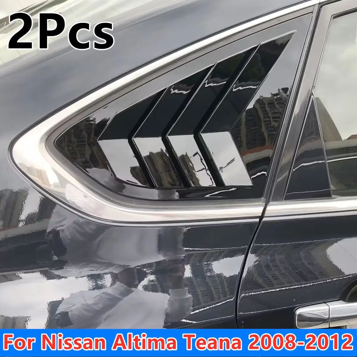 

ABS Glossy Black Car Rear Side Vent Window Scoop Louver Cover Trim For Nissan Altima Teana 2008 2009 2010 2011 2012