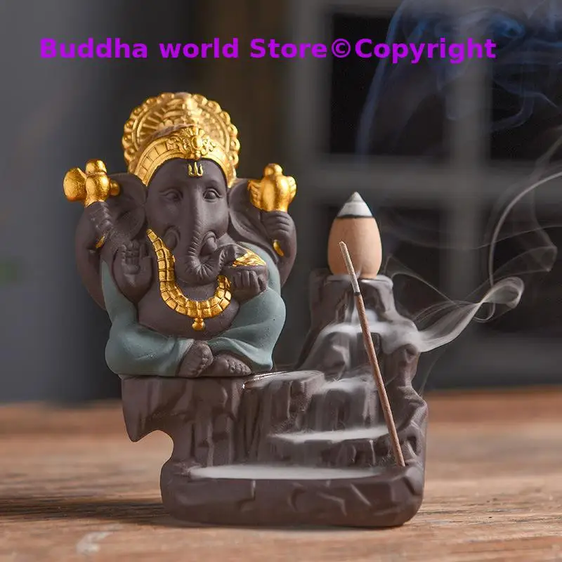 Southeast Asia Buddhism decorative ART GOOD LUCK Elephant God of wealth GANESH buddha Ceramic Christmas Incense Statue
Southeast Asia Buddhism decorative ART GOOD LUCK Elephant God of wealth GANESH buddha Ceramic Christmas Incense Statue