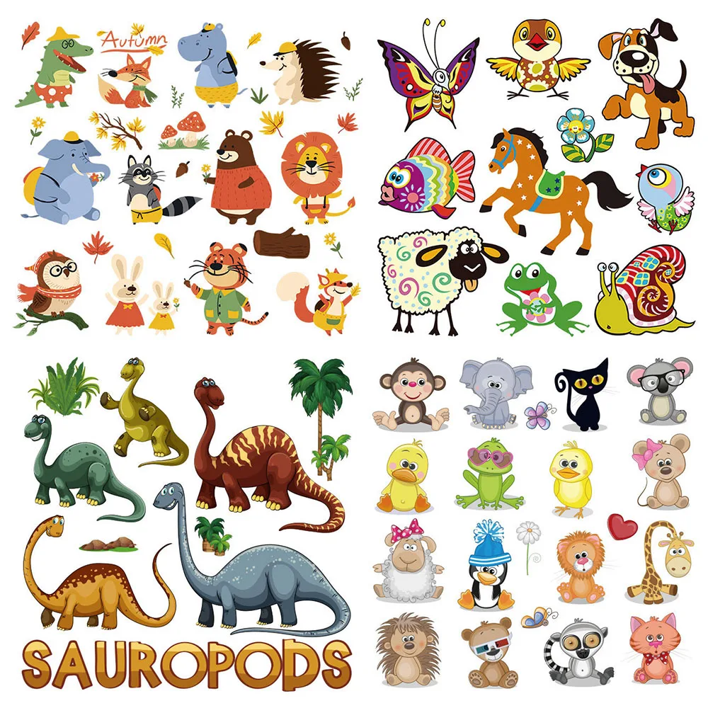 

Cartoon Dinosaur Hot Stamping Spot Offset Printing Hot Drawing Clothing Heat Transfer Sticker DIY Hot Stamping Paste Patches