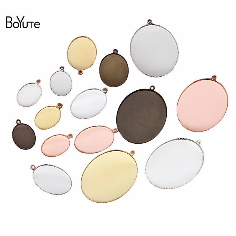 

BoYuTe (50 Pieces/Lot) 13*18MM 18*25MM 30*40MM Oval Cabochon Settings Diy Pendant Base Blank Jewelry Accessories