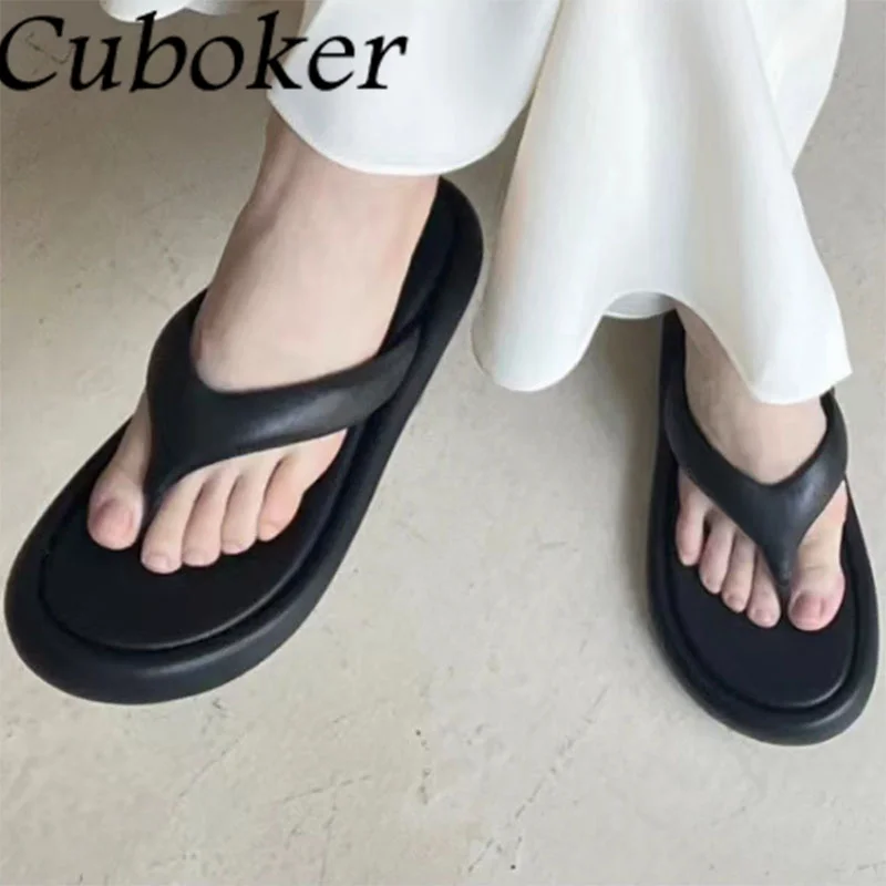 

2023 Summer Women Flat Slippers Flip flops Ladies Slides Brand Runway Causal Thick bottom Mules Vacation Beach Shoes Woman mujer