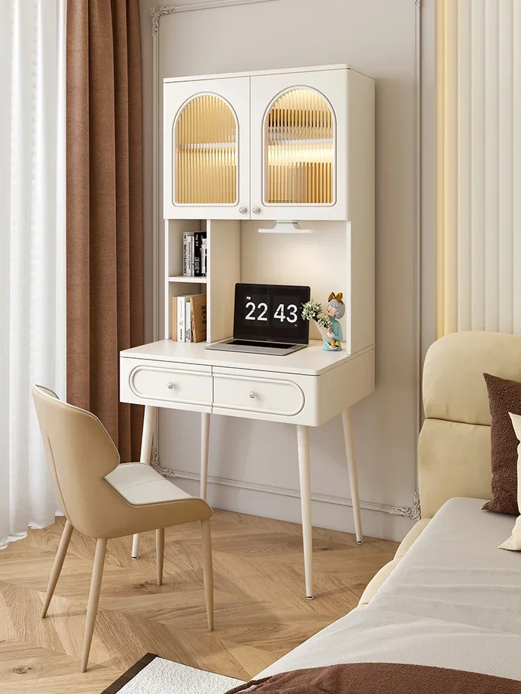French cream style desk, bookshelf, integrated table, home study, office, computer desk, wabi-sabi style
French cream style desk, bookshelf, integrated table, home study, office, computer desk, wabi-sabi style