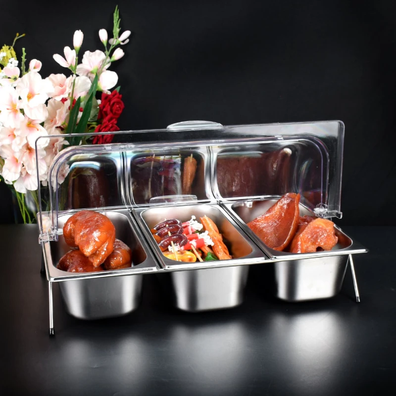 Подставка для кухонного столика, поднос из нержавеющей стали с отделением для холодной посуды 
Подставка для кухонного столика, поднос из нержавеющей стали с отделением для холодной посуды