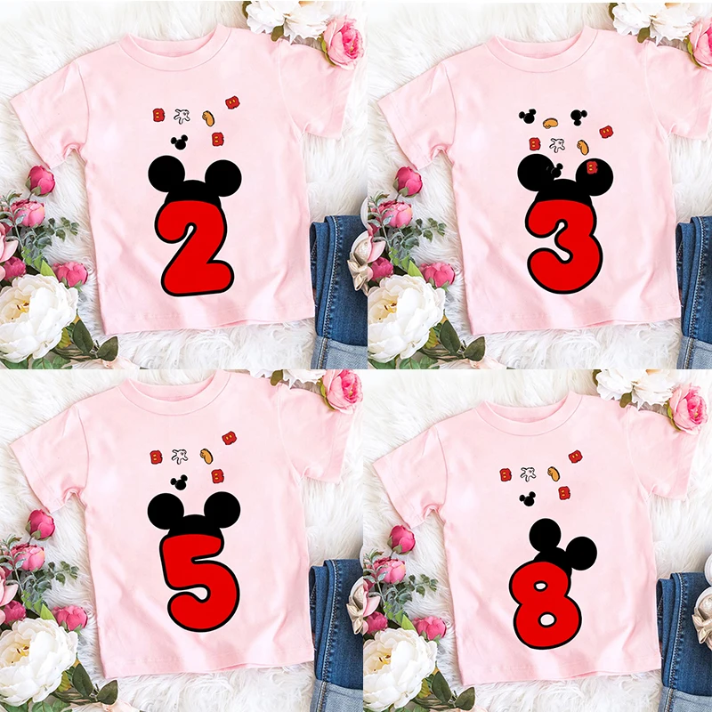 Disney Series Mickey Birthday Number 1-10 Cartoon Print Top Boy Girl Fashion Summer T-shirt 2 To 7 Years Old Casual White Blouse
Disney Series Mickey Birthday Number 1-10 Cartoon Print Top Boy Girl Fashion Summer T-shirt 2 To 7 Years Old Casual White Blouse