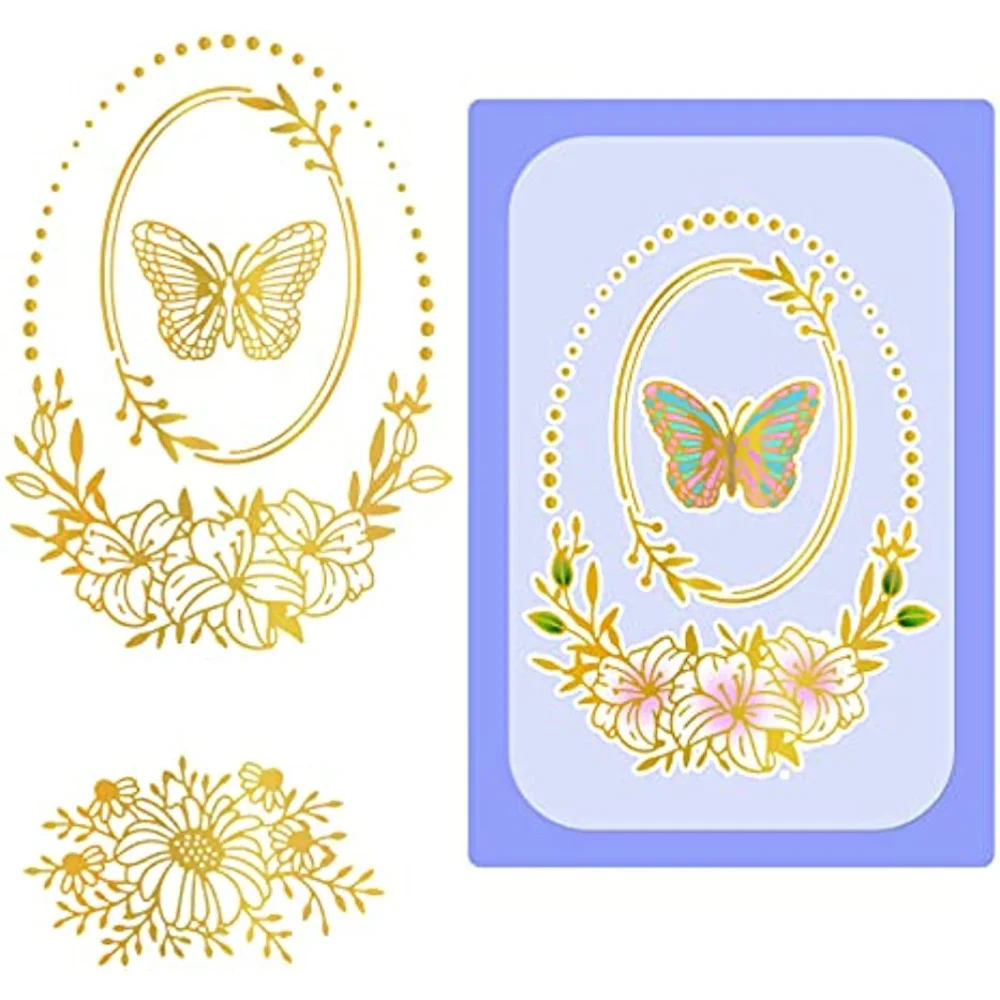 2Pcs Butterfly Flower Wreath Hot Foil Plate Lily Daisy for DIY Foil Paper Embossing Scrapbook Decor Greeting Cards Making
2Pcs Butterfly Flower Wreath Hot Foil Plate Lily Daisy for DIY Foil Paper Embossing Scrapbook Decor Greeting Cards Making