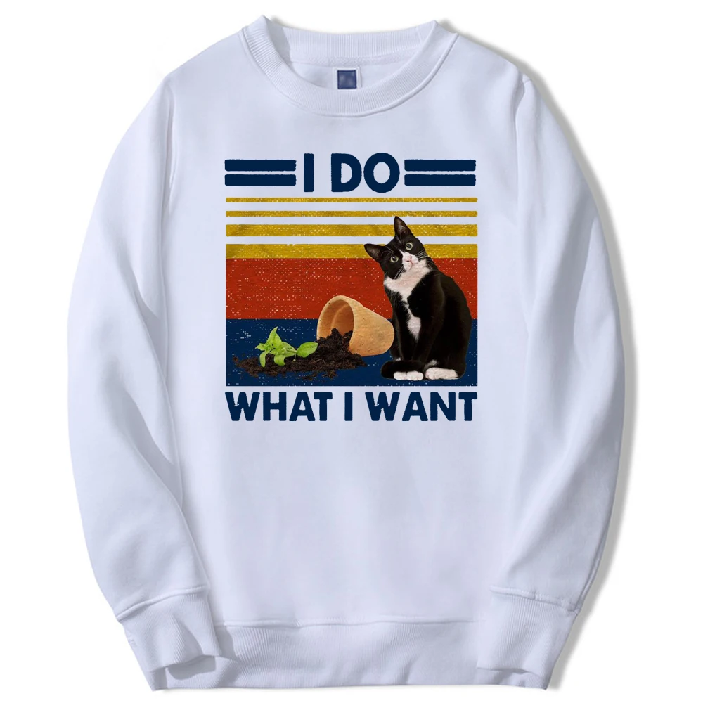 

Kawaii Cat I Do What I Want Spring Men's Fleece Printing Sweatshirts Hoodies Fashion Warm Pullovers Men Print Top