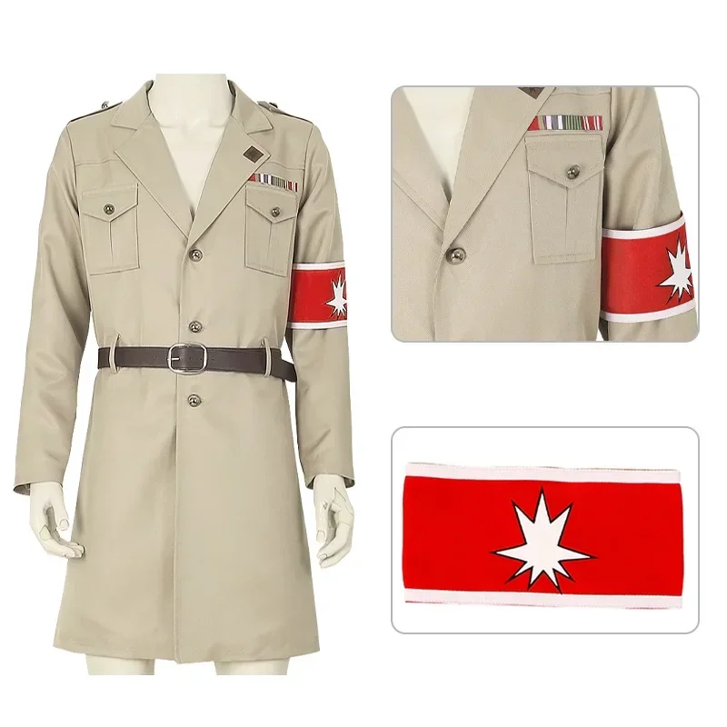 

Attack on Titan Cospaly Costume Marley Military Officer Scout Regiment Levi Eren Coat Pieck Suit Halloween Costume 7 optional
