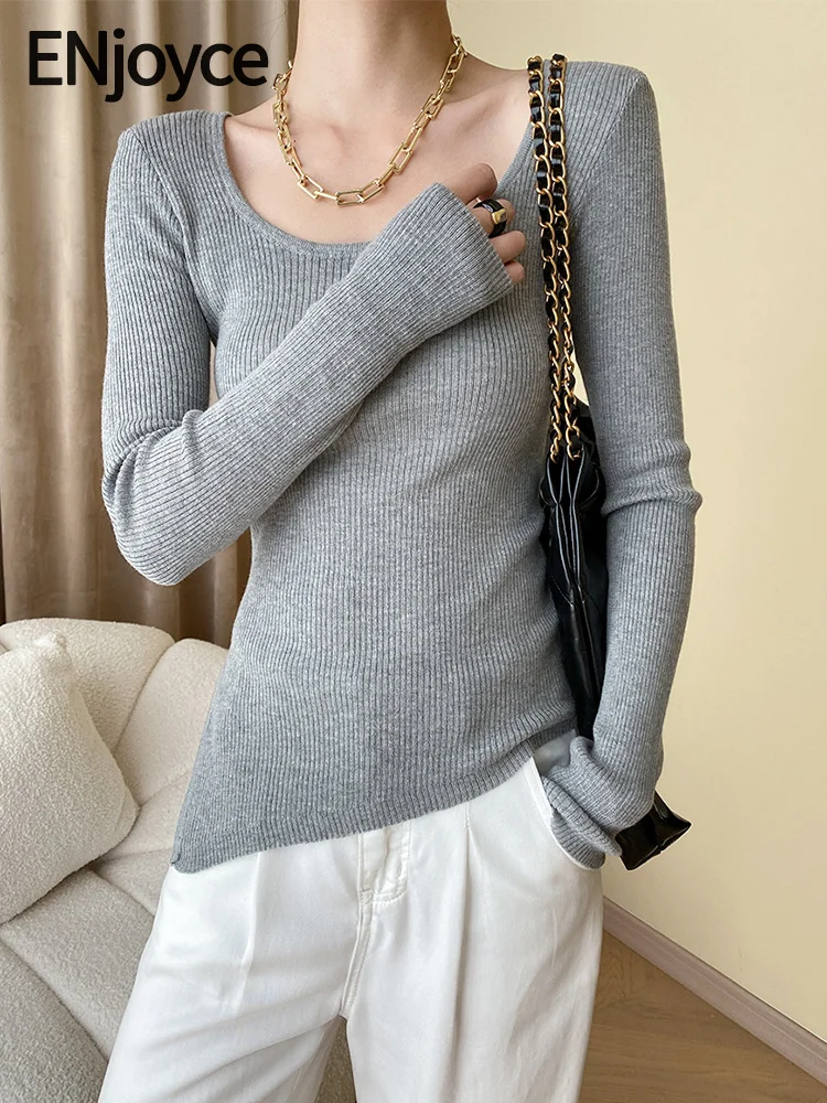 ENjoyce 2023 Autumn Women Vintage Large U-neck Shoulder Pad Split Thin Sweater Ladies Korean Style Knitwear Knit Bottom Wear Top
ENjoyce 2023 Autumn Women Vintage Large U-neck Shoulder Pad Split Thin Sweater Ladies Korean Style Knitwear Knit Bottom Wear Top