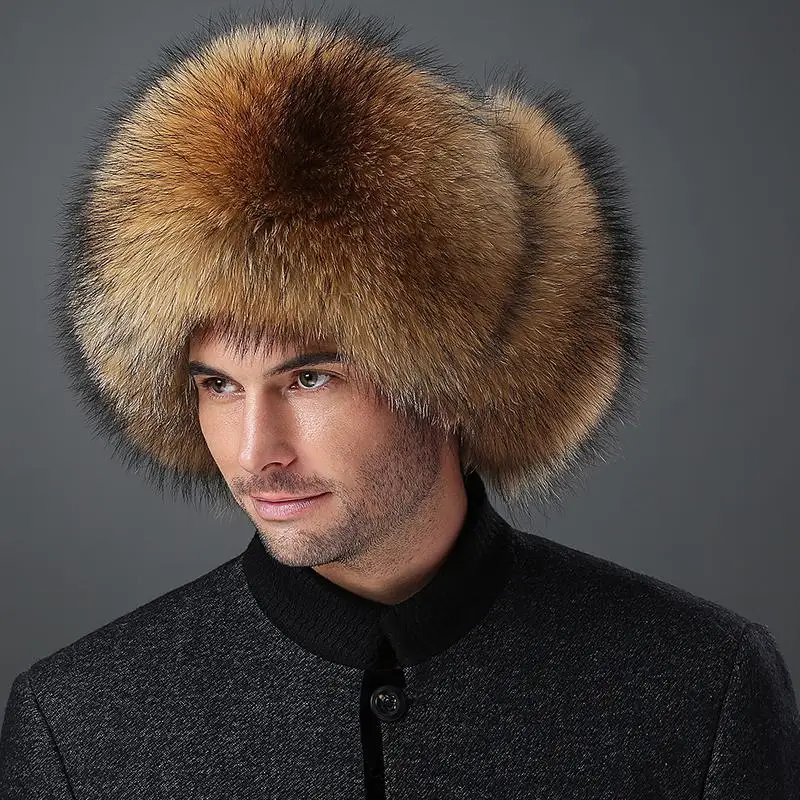 

Fur hat with ear 2022 Fashion Autumn Fox Fur Hat Male Winter Mink Fur Hat Man Lei Feng Ear The Whole Northeast Thickened Outdoor