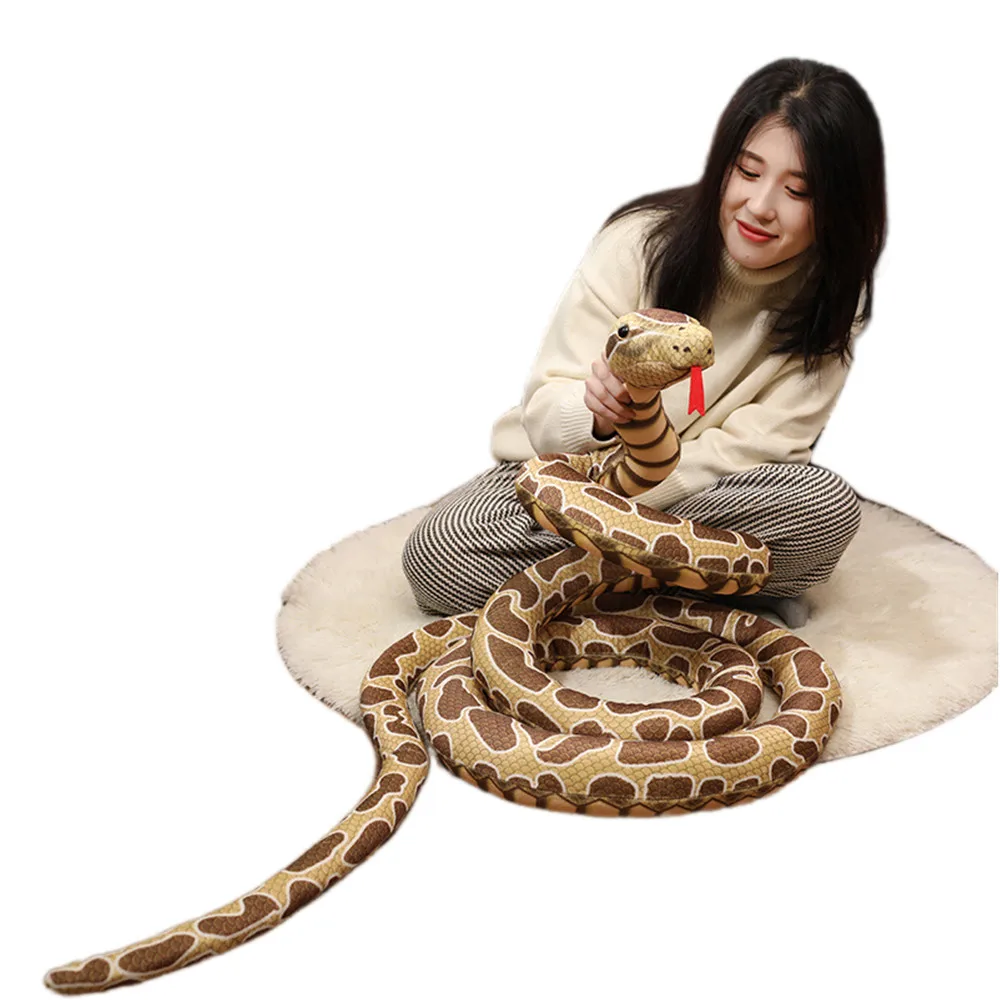 

220-400CM Simulated Golden Python Snake Plush Toy Giant Boa Long Stuffed Snake Plushie Pillow Children Boys Gift Home Decoration