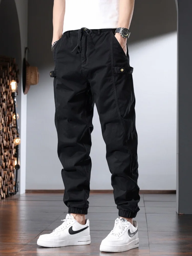 Black Cotton Casual Pants Men Summer Pencil Pants Streetwear Fashion Drawstring Joggers Trousers
Black Cotton Casual Pants Men Summer Pencil Pants Streetwear Fashion Drawstring Joggers Trousers