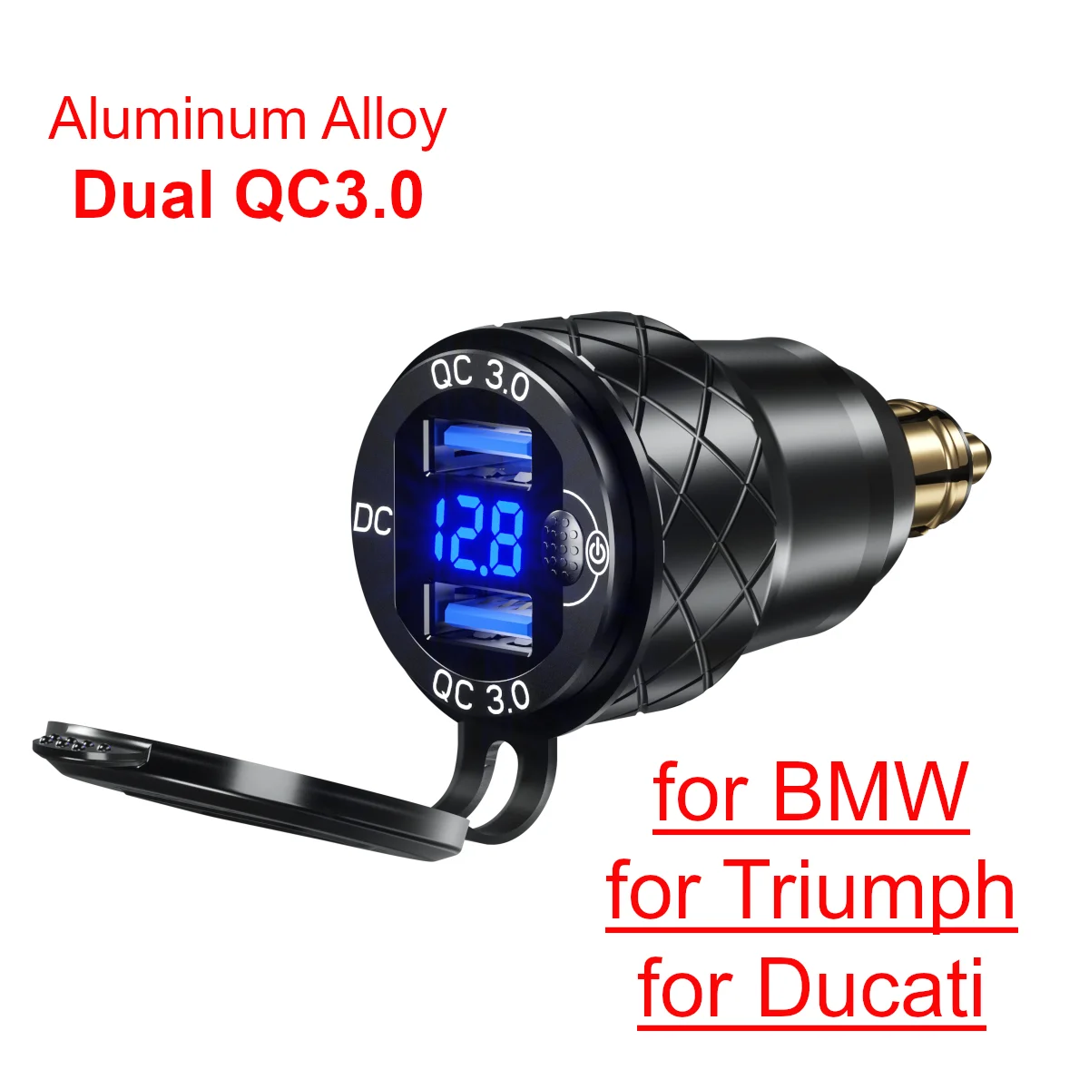 

Dual QC3.0 USB Quick Charge Motorcycle Hella DIN Socket Power Adapter All Metal for BMW R1200GS R1200RT Triumph Tiger Ducati