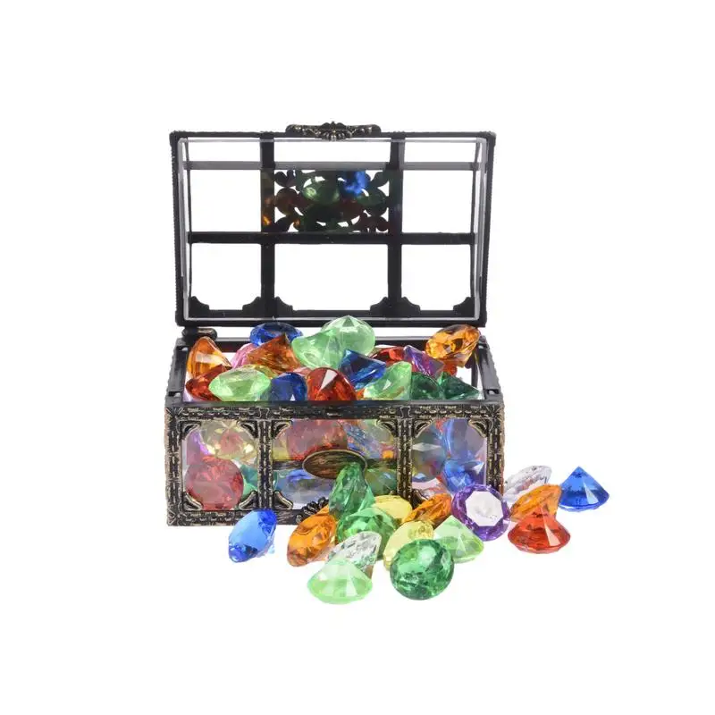 

100 Pcs Dive Toys Gemstone Toy Colorful Diving Gem Treasure Box Pool Toy Diving Games For Kids Swimming Toy Bath Toys For Kids