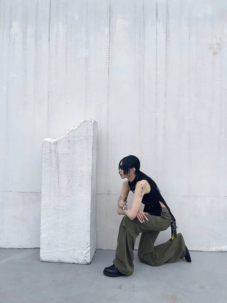 Black Tank Top | Grunge Gothic Turtleneck Top | Cyber Y2k Chic Clothes Dark Aesthetic Streetwear Black Tank Top | Grunge Gothic Turtleneck Top | Cyber Y2k Chic Clothes Dark Aesthetic Streetwear