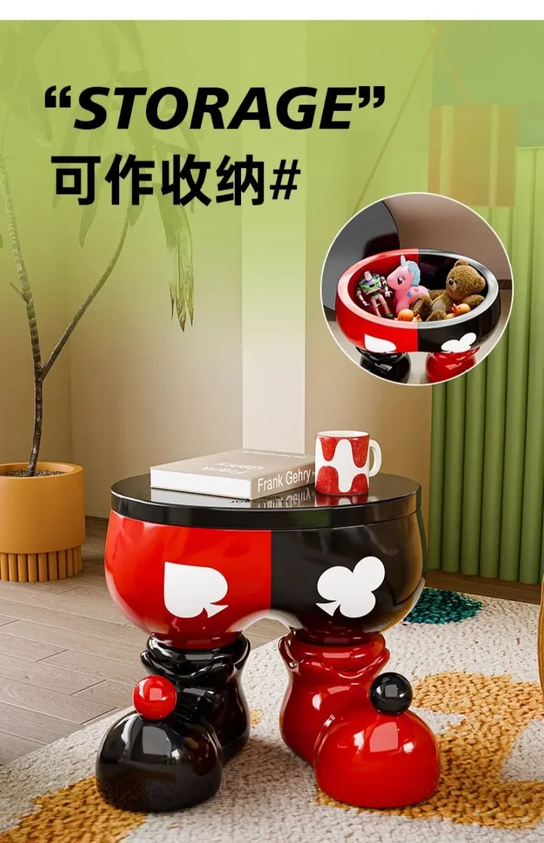 Creative clown shoe-changing stool large floor-standing ornaments high-end home living room storage decorations Creative clown shoe-changing stool large floor-standing ornaments high-end home living room storage decorations