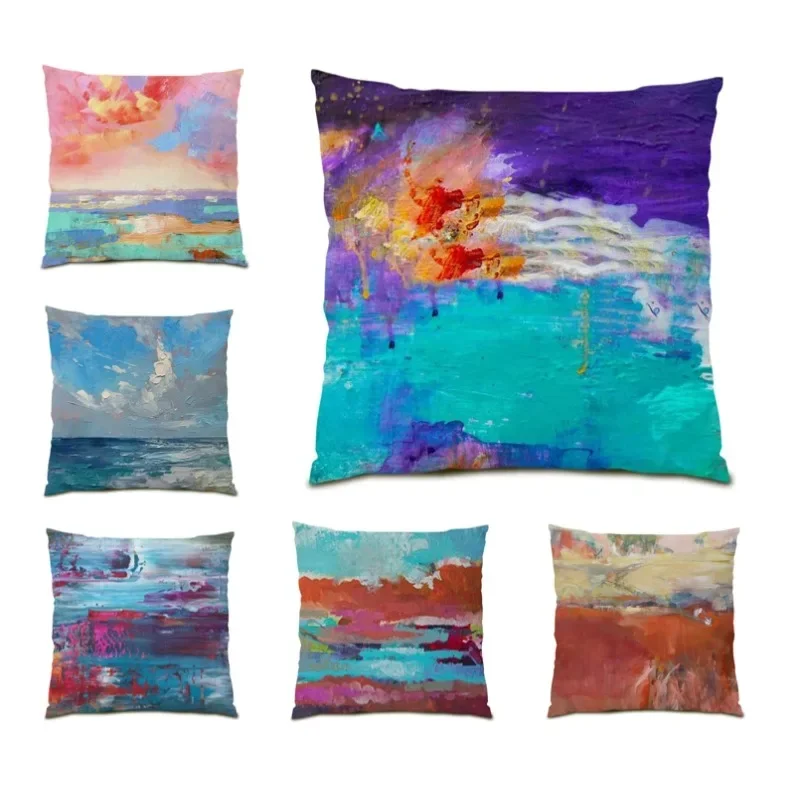 Oil Painting Pillowcase Vintage Landscape Cushion Cover Lumbar Pillow Cover Art Style Home Textile Decorative Sofa Cushion DF104
Oil Painting Pillowcase Vintage Landscape Cushion Cover Lumbar Pillow Cover Art Style Home Textile Decorative Sofa Cushion DF104