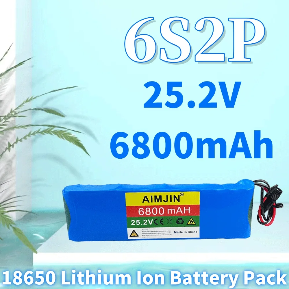 6S2P 25.2V 6.8Ah 18650 Lithium Ion Battery Pack , 24V 6800mAH for Electric Bicycle Moped Battery,with BMS + Charger
6S2P 25.2V 6.8Ah 18650 Lithium Ion Battery Pack , 24V 6800mAH for Electric Bicycle Moped Battery,with BMS + Charger