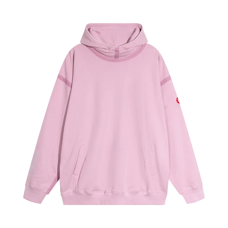 

Heavyweight CAVEMPT Patchwork Webbing Pink Hoodie 1:1 Solid Colour Loose Casual Mens Womens C.E Cav Empt Hoodie Sweatshirt