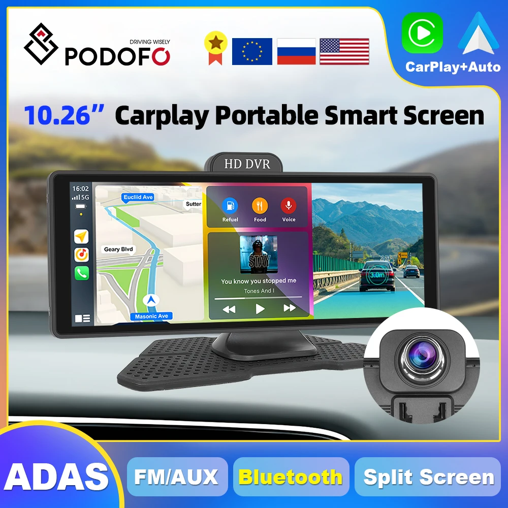 Podofo 10.26" Dash Cam Rearview Camera Carplay & Android Auto Smart Player WIFI Dual Screen Car DVR FM Mirror Monitor
Podofo 10.26" Dash Cam Rearview Camera Carplay & Android Auto Smart Player WIFI Dual Screen Car DVR FM Mirror Monitor