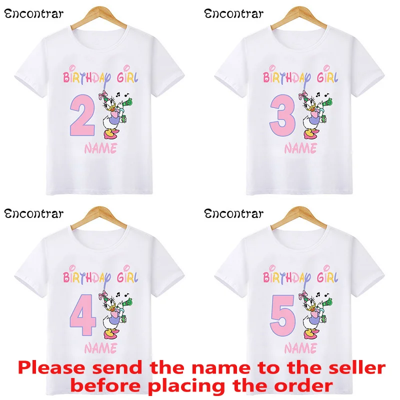 Disney Daisy Duck Print Birthday Girl T shirt Kids Clothes 1 2 3 4 5 6 7 8 9 Years Baby Girls Customize Name T-Shirts Party Tops
Disney Daisy Duck Print Birthday Girl T shirt Kids Clothes 1 2 3 4 5 6 7 8 9 Years Baby Girls Customize Name T-Shirts Party Tops
