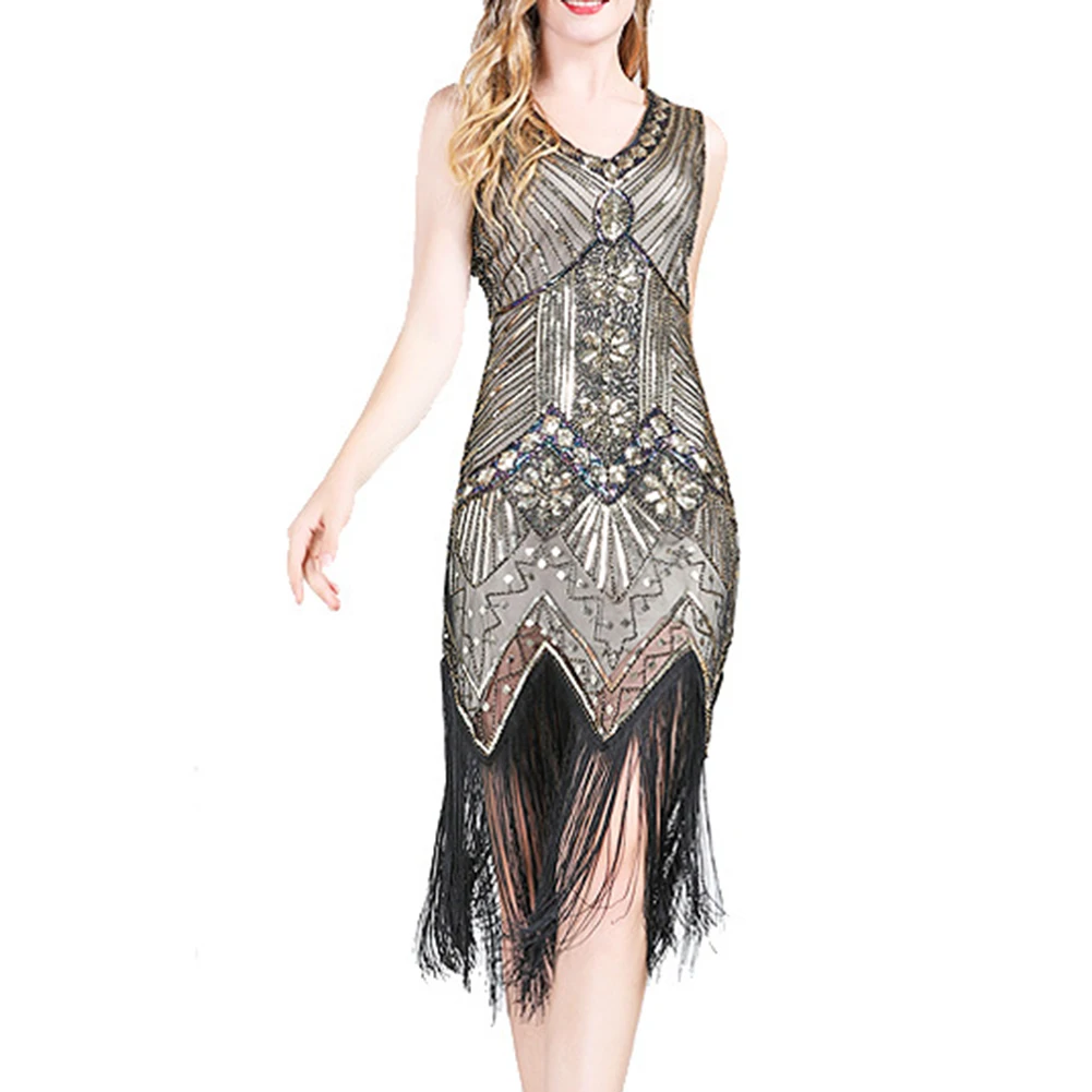 Women's Long Skirt 1920s Vintage Great Gatsby-Party Flapper Dress For Women Elegant Sleeveless Sequins Tassel Dresses
Women's Long Skirt 1920s Vintage Great Gatsby-Party Flapper Dress For Women Elegant Sleeveless Sequins Tassel Dresses